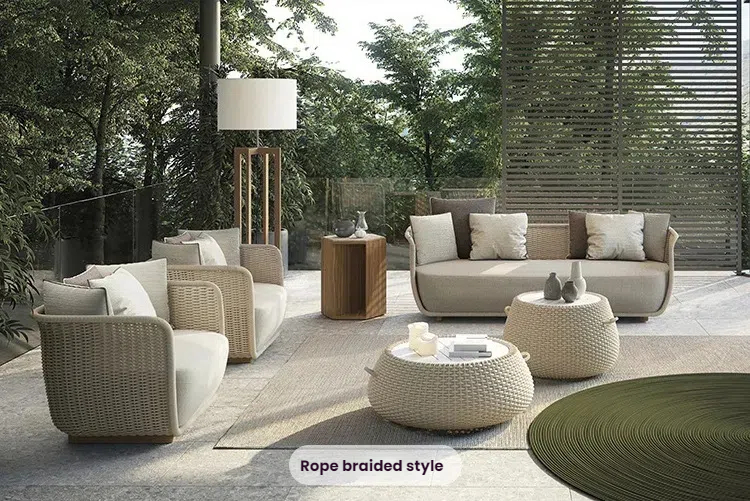 outdoor sofa and table
